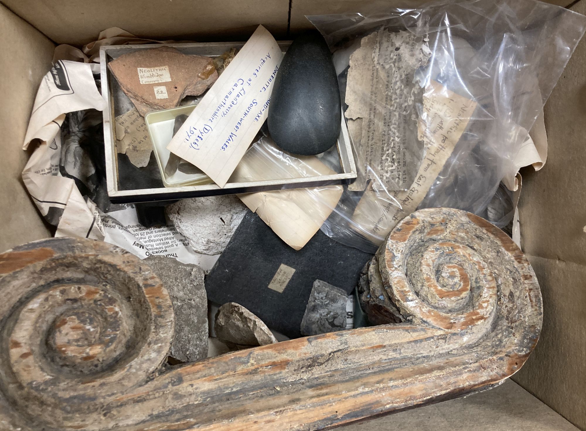 Neolithic flint knives and fragments etc.